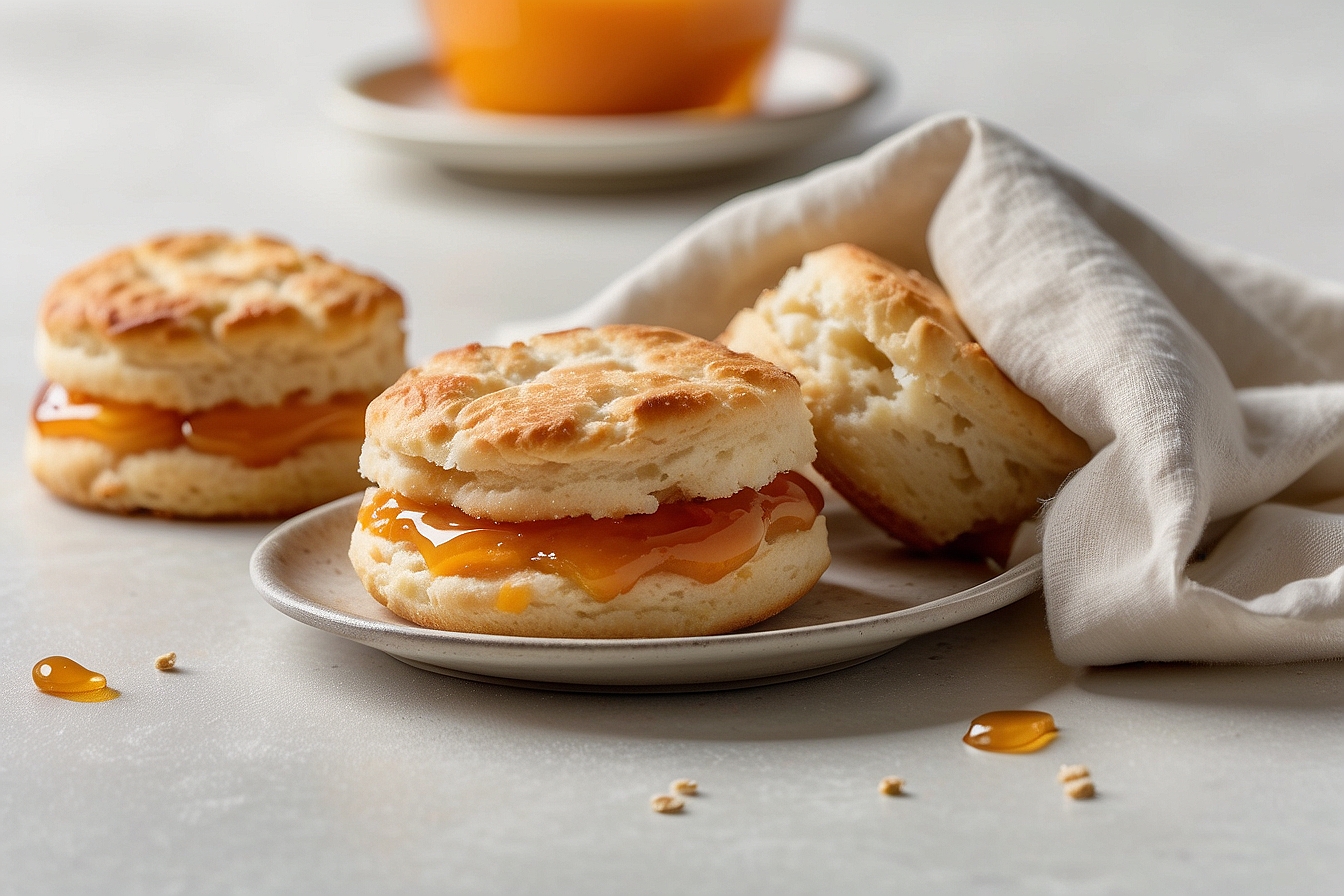 biscuits filled with orange colored jam