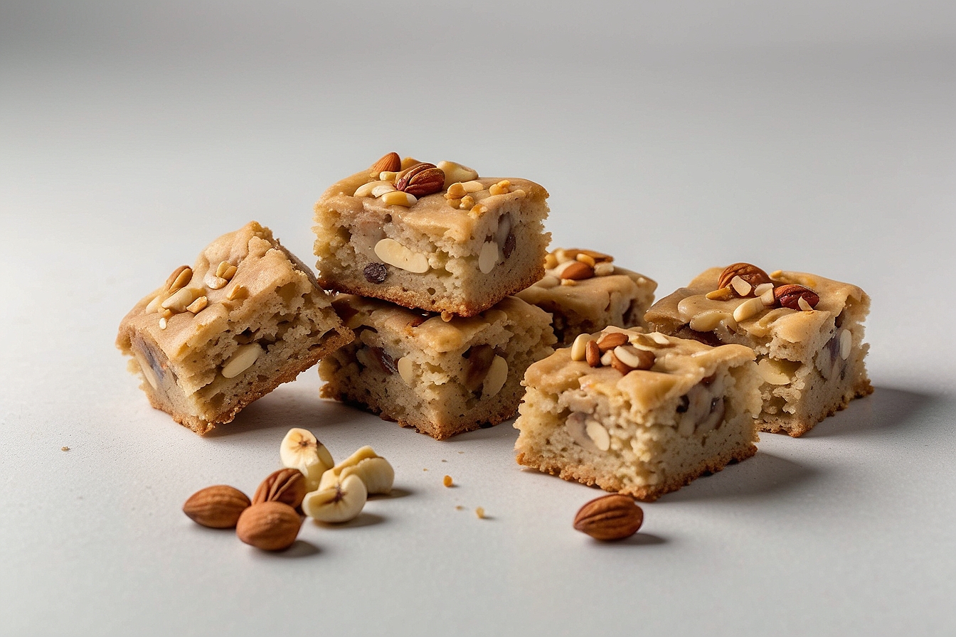 square-shaped nut cookies