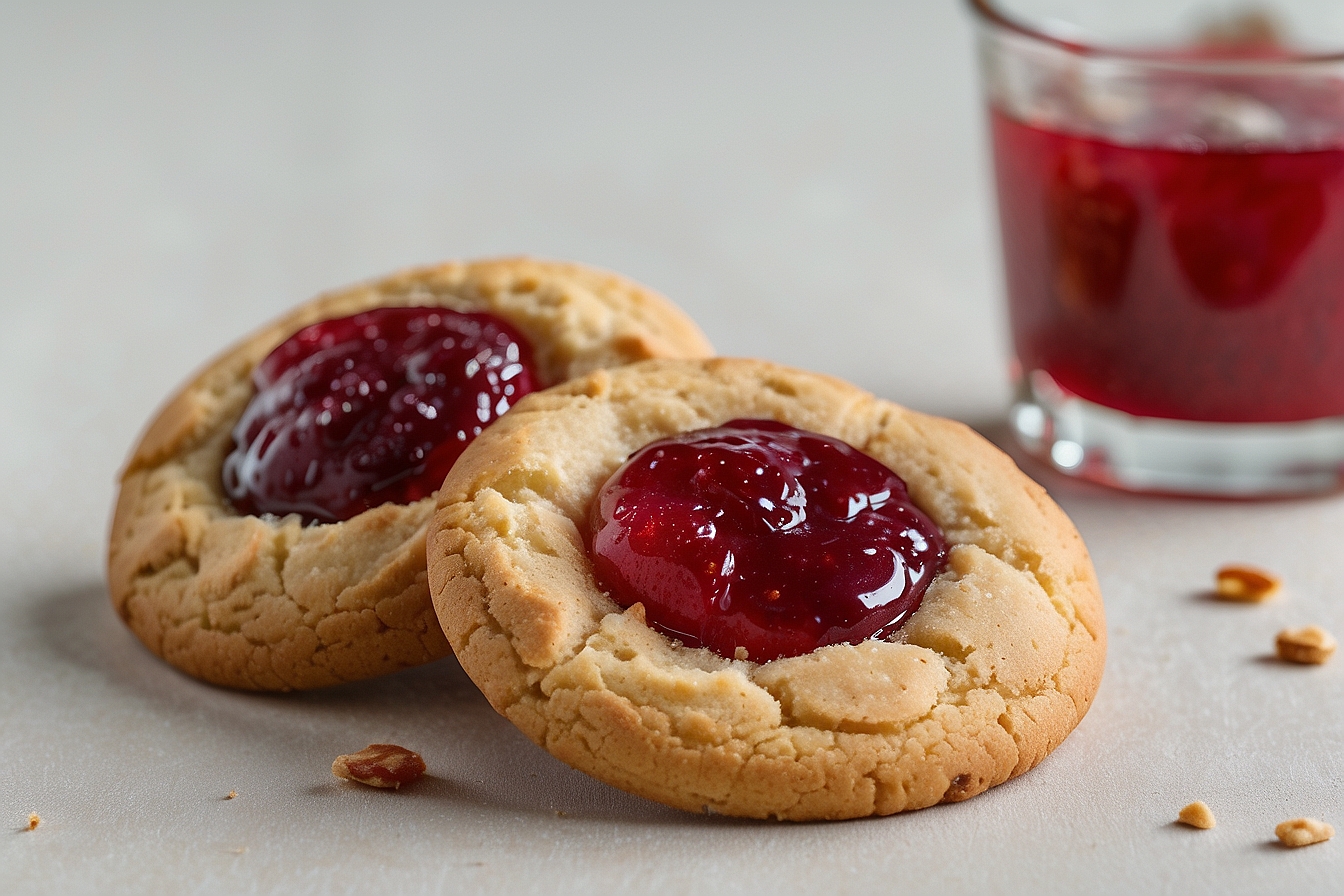 cookies topped with red colored jam