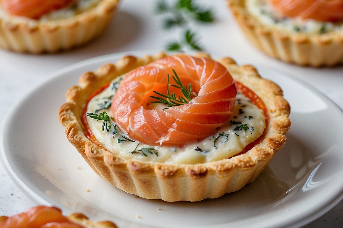 mini salmon and cream tart