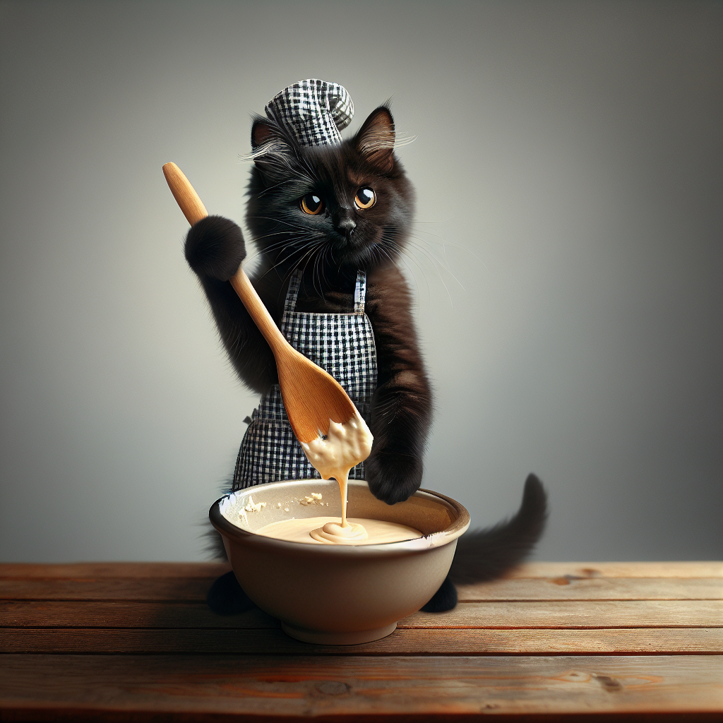 kitten mixing cake batter