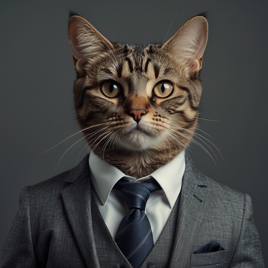 cat wearing a suit