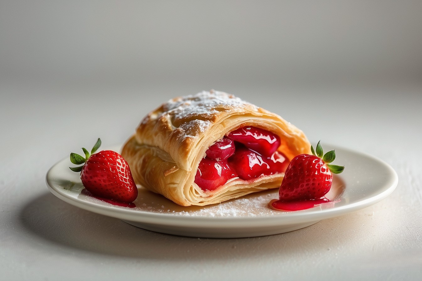 puff pastry filled with strawberries