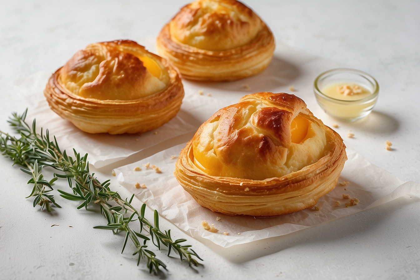 small round puff pastries filled with egg