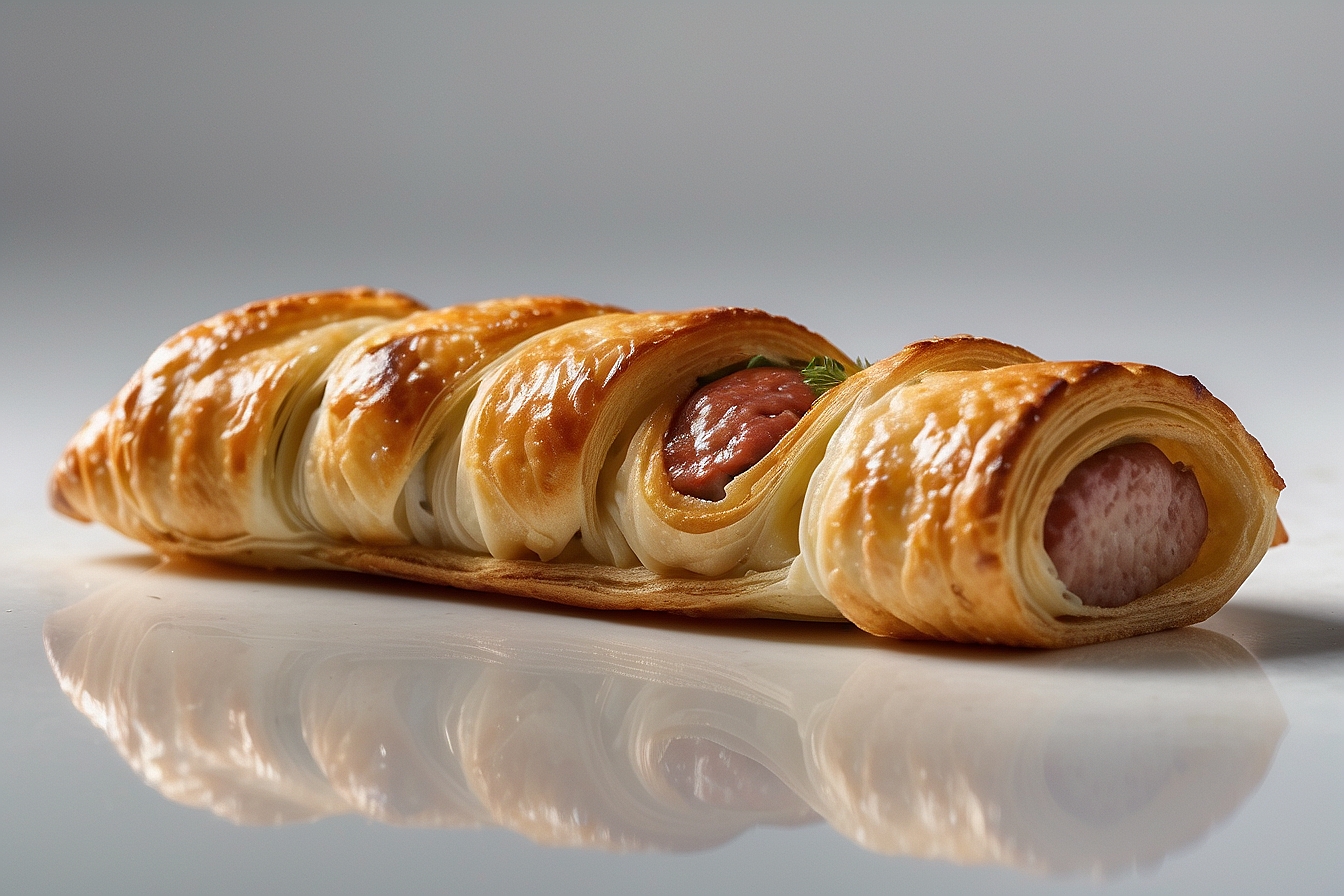 puff pastry filled with sausage