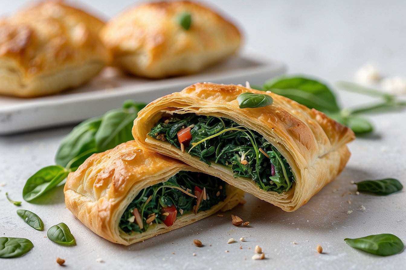 puff pastries filled with vegetables